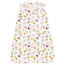 Hudson Baby Infant Girl Plush Faux Fur Sleeping Bag, Wearable Blanket, Soft Painted Floral, 18-24 Months