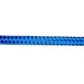 CBKnot USA Rope Premium Double Braid Polyester Cord 1/4" Average Tensile Strength 2,031 lbs. Marine, Industrial, Rigging, Winch, Equestrian, Boating & More (Blue, 1/4" x 100ft. Hank)