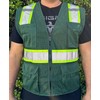 CAL PACIFIC Green Two Tones Safety Vest,With Multi-Pocket Tool (3X)