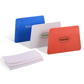 FOSHIO Vinyl Installing Tool Set Include White Hard Card, 4”Blue and Red Soft PP Card Style Edge Squeegee, White Fabric Felt for Squeegee Auto Window Film Wrap Tool