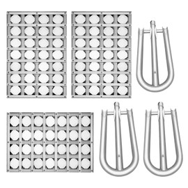 OTAMECE 510-0522 Ceramic Briquette Tray 12541 Grill Burners for Alfresco Grill Parts ALX2-42 42SZ ALX2-56 56SZ ALXE-42 42SZ, 3 Pack Radiant Tray Assembly with BBQ Pipe Tubes Grill Replacement Parts