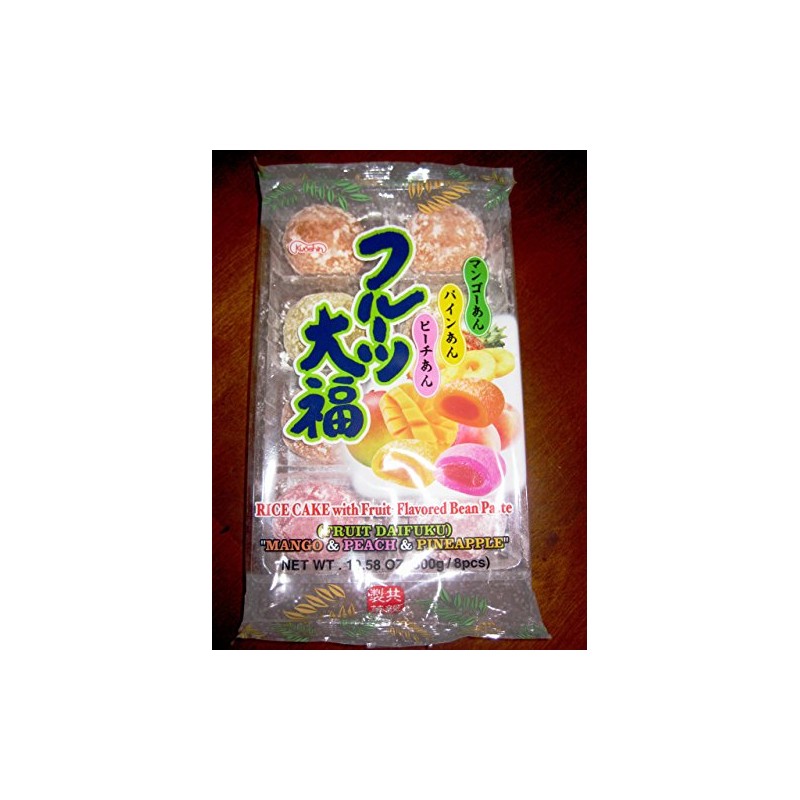 Kyoshin, Japanese Fruits Daifuku Mochi (Rice Cake), 3 Flavors; Mango,