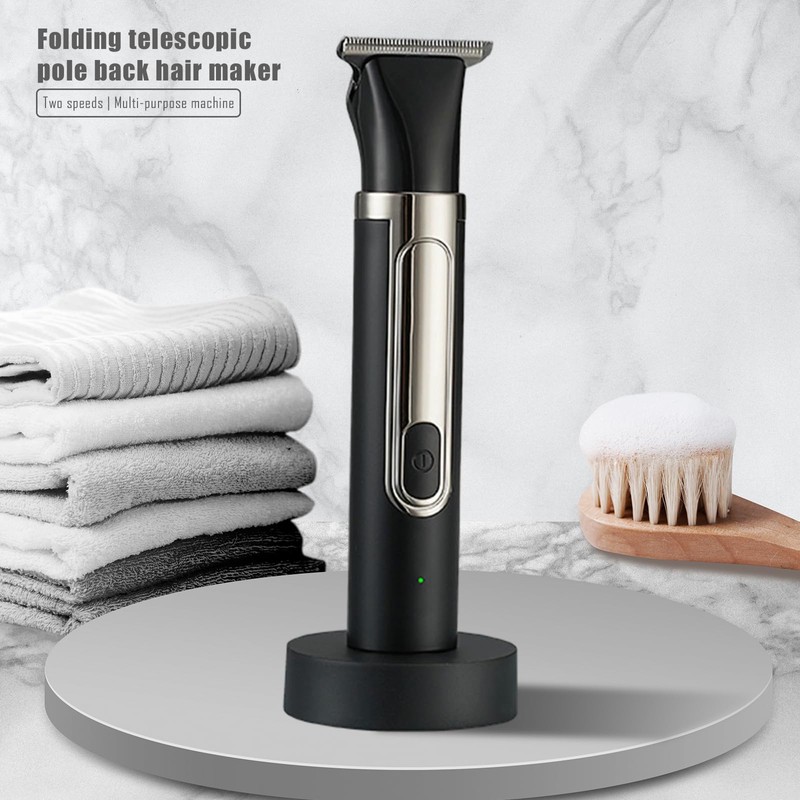 Waterpoof 4-in-1 Elektrischer Rückenrasierer, kabellos, wiederaufladbar, mit verstellbarem Verlängerungsgriff