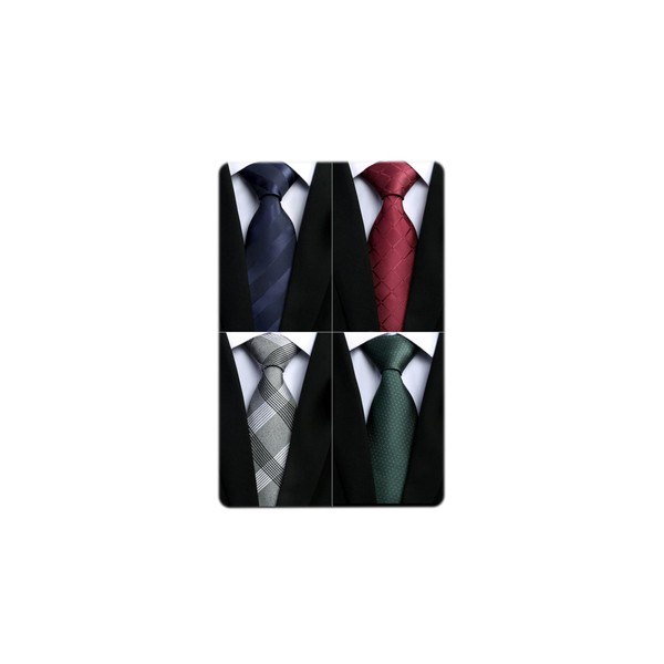 Enlision Business Necktie, Set of 4, , for Men, Formal,