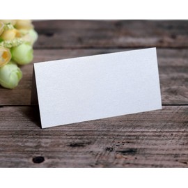 Place Cards, Pack of 100, Pearl White, Blank Name Cards for Weddings, Birthdays, Christenings, Family Parties, Funeral Parties, Meetings, Presentations, 10 x 10 cm