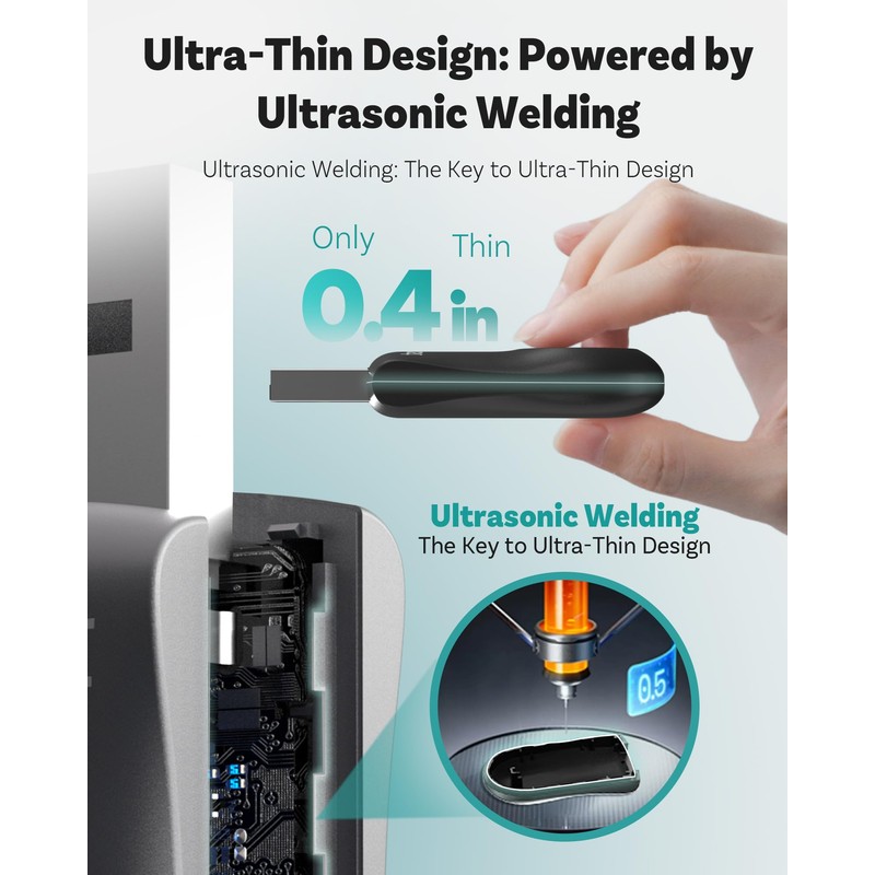 OTTOCAST Mini 2025 2-in-1 Wireless CarPlay/Android Auto Adapter, 5GHz WiFi,