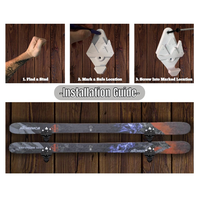 Innovative 3D Printing Snow Ski Wall Mounts with Gear Hooks