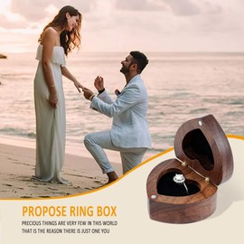 Nincrane HMGF WOOD Black Walnut Wedding Ring Box Velvet Soft Interior Jewelry Chest Organizer Earrings Jewelry Wooden Presentation Ring Box