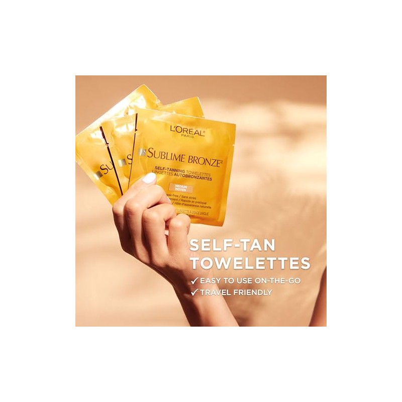 L'Oreal Paris Skincare Sublime - Toallas bronceadoras sin sol, de