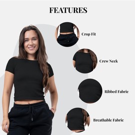 Common Stitch 3 Pack Casual Workout Stretch T Shirts for Women, Basic Crewneck Seamless Womens Short Sleeve Yoga Tops