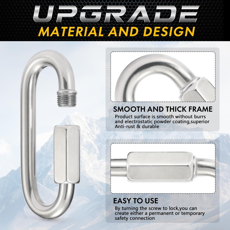 sprookber Stainless Steel Chain Quick Links - 304 Stainless Stee