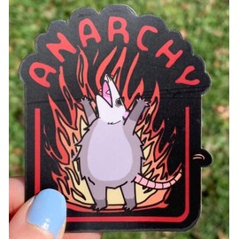 Anarchy Flaming Possum Vinyl Sticker Decal Cars Trucks Vans Walls Laptop
