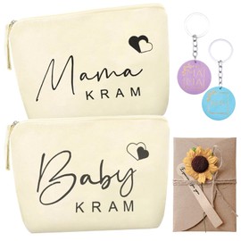 VEQENIFY Pack of 5 Gifts for Expectant Mothers Gifts for Mum Expectant Mum Gift Cosmetic Bag Bag for Expectant Mum Baby Shower Gifts Mom Bag with Zip Gifts for Pregnant Women, White, Unisex