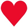 ChromaLabel 1.25 Inch Permanent Heart Stickers, 500 per Dispenser Box,