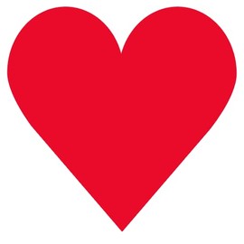 ChromaLabel 1.25 Inch Permanent Heart Stickers, 500 per Dispenser Box, Red