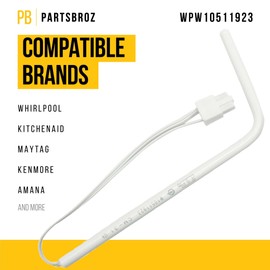 PartsBroz WPW10511923 Ice Maker Bin Temperature Sensor - Compatible With Whirlpool KitchenAid Kenmore Jenn-Air Ice Maker Refrigerator - Replaces AP6022509 W10511923 3021097 PS11755842
