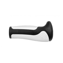 BRAT KIER2K Bike Grips - Set of 2 Handlebar Grips with Anti-slip Surface - Bike Handlebar Grips - Ergonomic Handlebar Grips - 138/108mm - Black/White