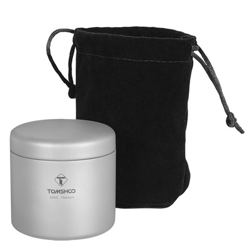 TOMSHOO Tea Tin Jar 35ml/80ml/120ml/200ml Lightweight Titanium Tea Storage Canister