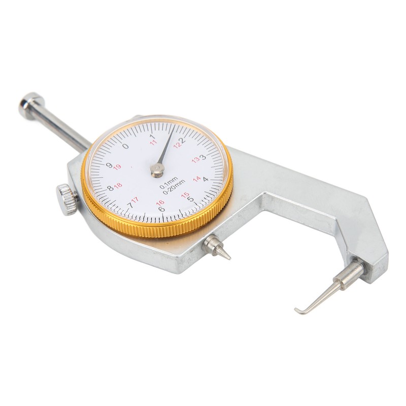 0 to 20mm Curved Tip Thickness Meter 0.1mm Resolution Precise