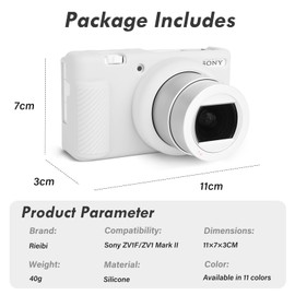 Rieibi ZV-1F Tasche, weiche Silikon Schutzhülle für Sony ZV1F ZV-1F Vlog Kamera & ZV-1 Mark II Kamera, Hülle für Sony ZV1F / ZV-1 II/ZV-1M2 - Weiß
