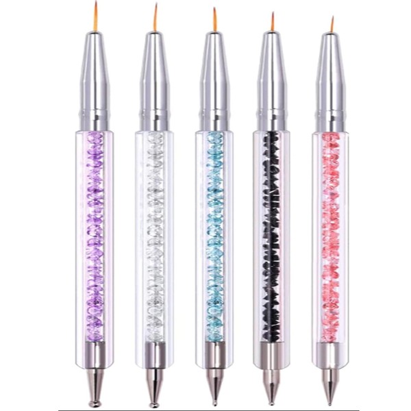 Nail Art Brush Kit, 5 Pieces, Double Ended Nail Art