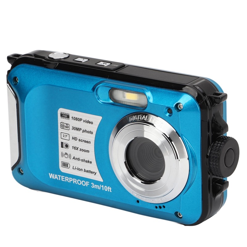 Waterproof Digital Camera 1080P 30MP 16X 10FT Underwater Camera for