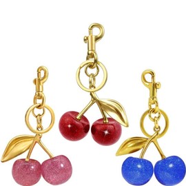 Cutest Cherry Keychain Fashion Cherry Bag Charm Bling Cherry Accessories for Women & Girl Gift, Stylish Accessories Gifts  for Birthday Christmas:_pink