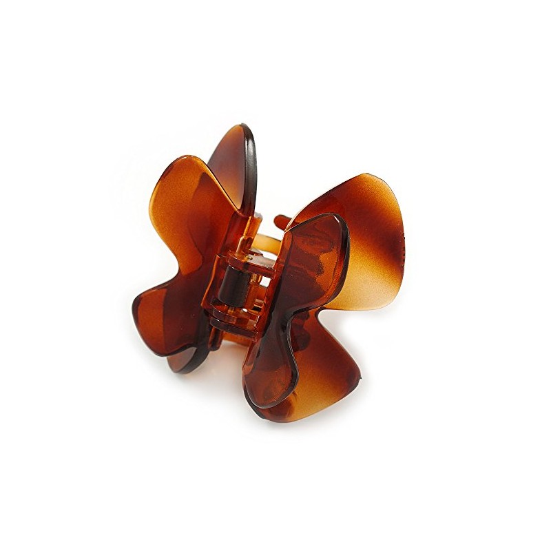 Medium Butterfly Brown Acrylic Hair Claw - 60mm Width