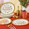 50 PCS Merry Christmas Oval Paper Plates Happy Holiday Disposable