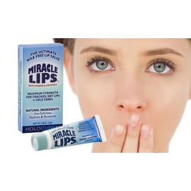 Miracle Lips Salve for Dry, Cracked, Sunburned Lips, Cold Sores Correct Problems