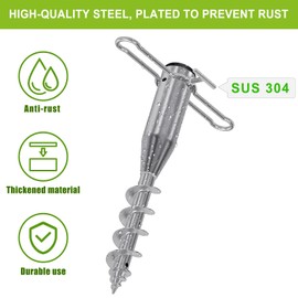 Lifeswell Beach Umbrella Sand Anchor, Heavy Duty Screw Anchor for Sand & Grass, Portable In-Ground Windproof Base with 3 Sleeve Design, Fully Welded Holder Fits 1" to 2" Outdoor Umbrella Poles