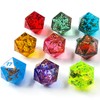Unpainted Shimmery Sharp Edge DND Dice Set with Golden foil,