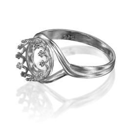 2 Pcs 925 Sterling Silver Ring Settings - 8mm Round Bezel Setting Size 5 - Making Supplies - Perfect Blanks for Jewelry Making and Resin Crafts