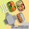 MKAVOE Bento Box Adult Lunch Box, 3-in-One Stackable Lunch Box