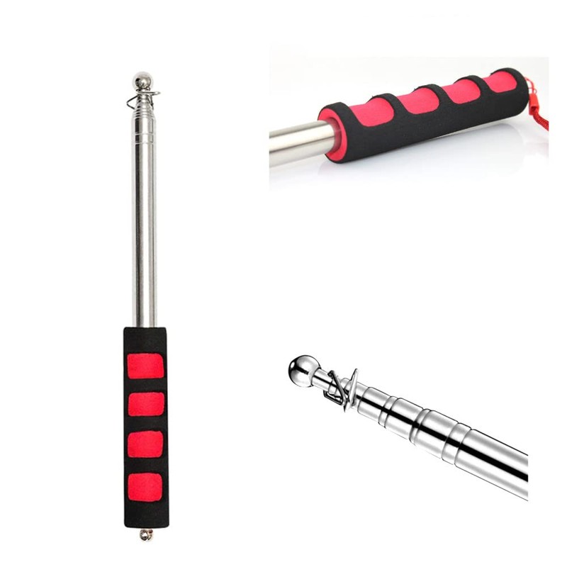 CAASFOOY 3 PCS Handheld Flagpole.Lightweight Extendable Stainless Steel Handheld Flagpole