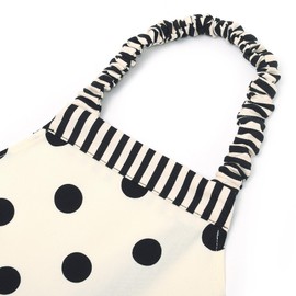 COLORFUL CANDY STYLE Decoration, PolkaDot Apron, Size 100 - 120, polka dot large (twill, white) x narrow stripe (twill, black), Set of 2, Girls, Cute, Kids, Children, Children's Apron, Triangle Band