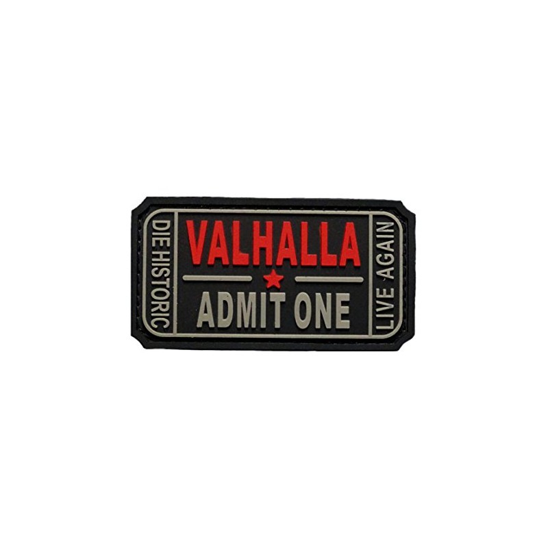 Ticket to Valhalla Admit One Vikings PVC Rubber Hook Patch