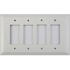 Classic Accents Jumbo White Switch Plates - (4 Gang GFCI/Rocker