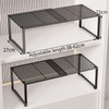HGZBS Extendable Metal Wire Shelf Organizer - Adjustable 15-24.4in Length,