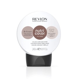 REVLON PROFESSIONAL Nutri Colour Filters - Toning Filters 512 Light Brown Ash Irisé, 240 ml, Colour Mask with INSTA-PIC Technology, Tint Mask for Colour Refreshing Cool Brown Tones, Vegan