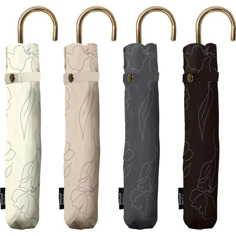 Nakatani Umbrella, Sun or Rain, UV Elena, Black, Flower [923-041],