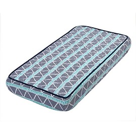 Bacati - Tribal/Aztec Muslin Quilted Changing Pad Cover (Large Triangles, Aqua/Navy)