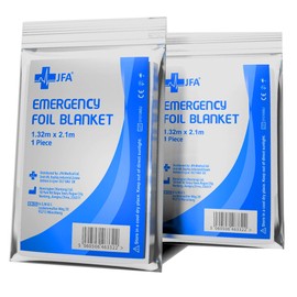 JFA Medical 5 x Individually Packaged Emergency Foil Survival Blankets - reflective to maintain body heat