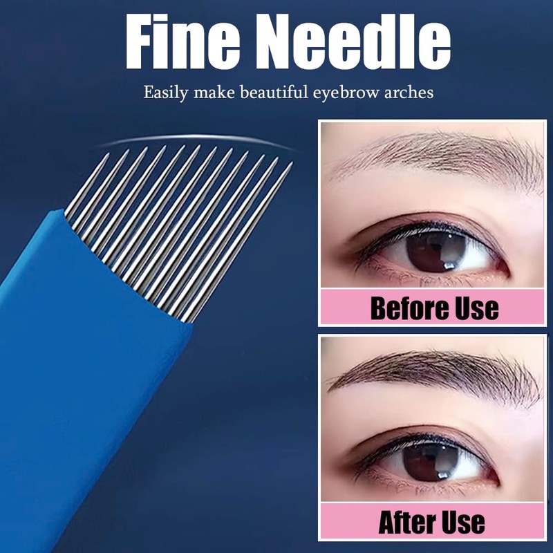 20PCS Eyebrow Microblading Needles Disposable Permanent Makeup Blades 18 Pin