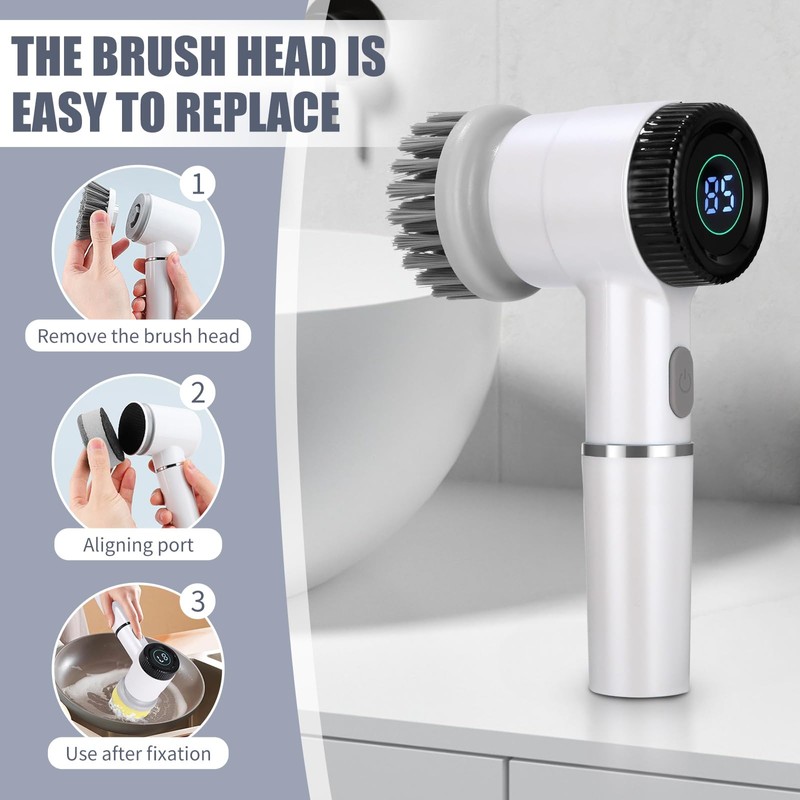 Electric Spin Scrubber, Electric Cleaning Brush, Power Scrubber for Cleaning
