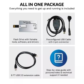 YDS Diagnostic cable adapter kit for Yamaha YDS Marine Outboard WaveRunner Jet Boat