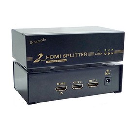 Dynamode HDMI Splitter 2 Ports - v1.4 High Speed / 3D / ARC/Ethernet - Supports 480p, 720p, 720i, 1080i and 1080p - Supports High Definition Audio to Multiple Displays Automatically (Black)