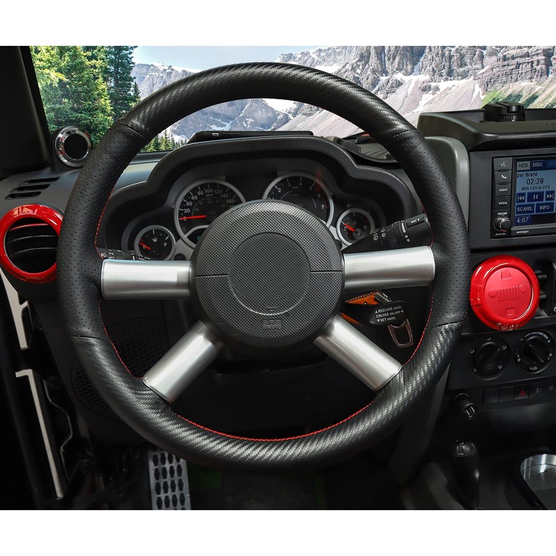 Steering Wheel Cover Trim Interior Decaration for 2007-2010 Jeep Wrangler