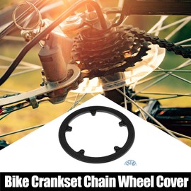 X AUTOHAUX 2pc 44 Teeth 8.5cm 5 Holes Bicycle Bike Crankset Chain Wheel Cover Protector Chain Wheel Protective Cover Black