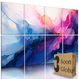 Soon Global 8-Pack Acoustic Panels, Soundproof Wall Panels, 48 X 32 Inches Sound Absorbing Panels, Decorative Acoustical Wall Panels, Acoustic Treatment for Recording Studio, Opulence